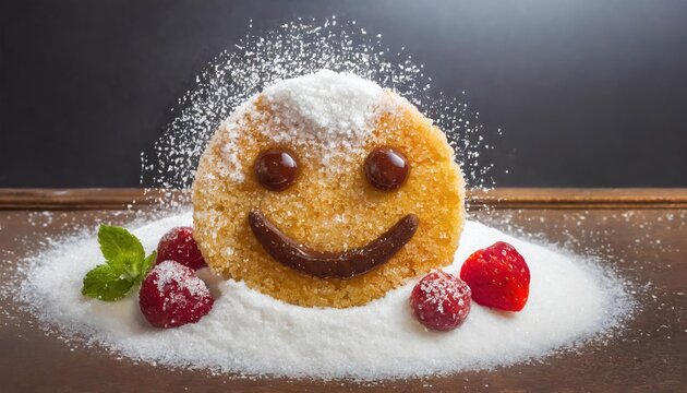 healthy food and smile emoji