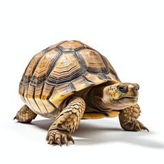 Obraz premium a tortoise, studio light , isolated on white background