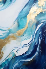 Papier Peint photo Cristaux Mesmerizing Oceanic Swirls: Depiction of the Sea using Epoxy Resin 