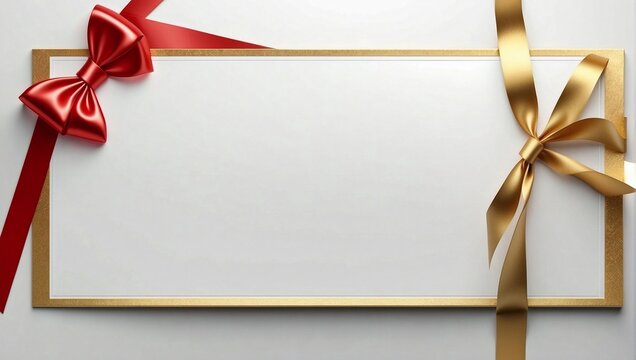 box with red and gold ribbons to write notes