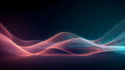 Digital technology blue rhythm wavy lines abstract graphic poster web page ppt background