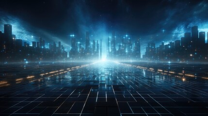 Wallpaper, abstract background, the star is blue and there are lights surrounding it, in the style of early computer art, architectural perspectives