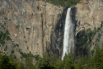 Bridal Veil Falls Gushes With Snow Melt In The Summer