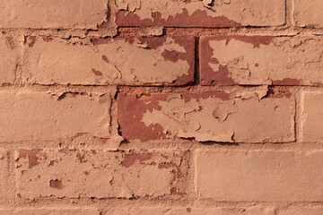 Red brick wall of building, texture background