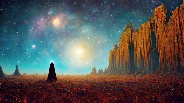 Mystical surrealism conceptual abstract fantasy art, astrological horoscope, universe. Suitable for content illustration like religion, meditation, science, healing therapy, etc. State of mind, cosmos