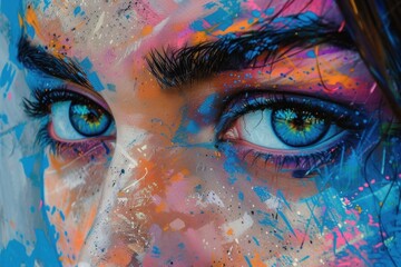 The bold colors and striking lashes of the street art eye offer a glimpse into the city's artistic flare. An aerosol-painted blue eyes on a city wall stands out as expression of urban expressionism 