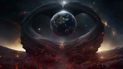 Universe, cosmos. Mystical surrealism conceptual abstract fantasy art, state of mind, astrological horoscope. Suitable for content illustration like religion, meditation, science, healing therapy, etc