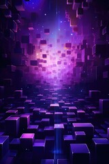 Wallpaper, abstract background, futuristic abstract purple geometric design background, in the style of glowing neon, molecular structures