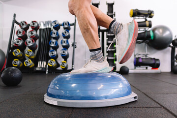 Balance Training with Half Dome Ball in Gym