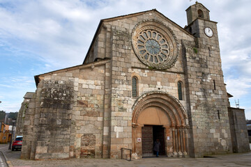 Fototapeta na wymiar Facade of the Church of Santa Maria de Meira in Lugo Spain