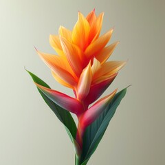 heliconia flower with white background 