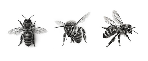 Hand-drawing bee illustration