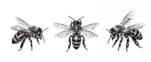 Hand-drawing bee illustration