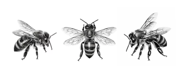 Fotobehang Hand-drawing bee illustration © kiril