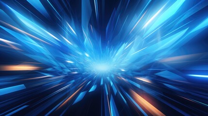 bright background vector image of a background with blue light beams, in the style of technological fusion, geometrical shapes, motion blur