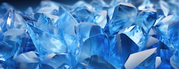 Wallpaper, abstract background, shiny crystal background close up photo, in the style of fragmented, azure, light blue