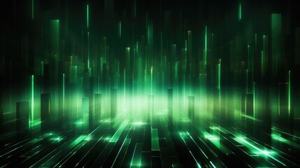 Wallpaper, abstract background, abstract geometric background with light streaks, in the style of green academia, flat abstraction