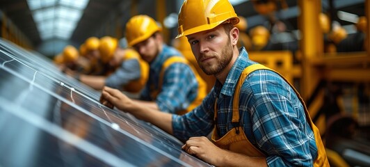 Installing a Solar Cell on a Roof. Solar panels on roof.