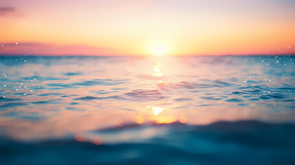 Naklejka premium Sandy beach with light blue transparent water waves and sunlight, tranquil aerial beach scene