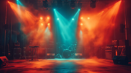 Vibrant Stage With Illuminated Lights