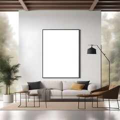 modern living room with picture