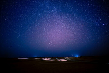 Starry Night Sky Over the Sahara Desert in Morocco