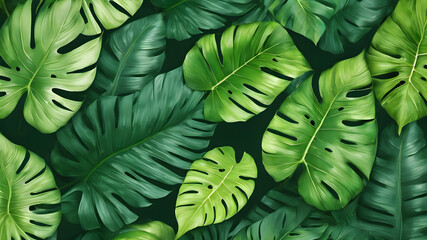 hand drawn image of tropical leaves for surface and wallpaper design
