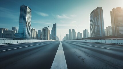 Highway skyline and city buildings : Generative AI