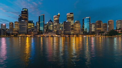 Obraz premium Downtown Sydney skyline in Australia at twilight : Generative AI