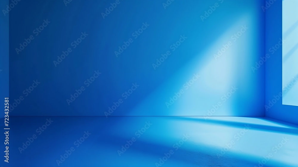 Poster universal minimalistic blue background for presentation. a light blue wall in the interior with beau