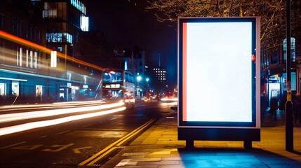 Billboard with design space by the street of London, high quality image : Generative AI