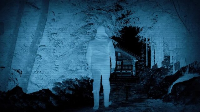 Anonymous Man Walks Up To House, Forensics, Crime Concept
