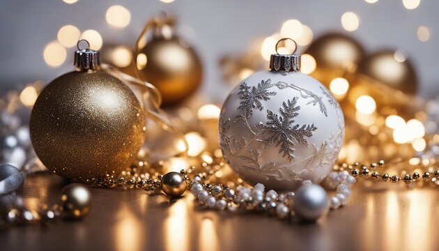golden christmas balls Art Christmas decorations and holidays sweet on white background 