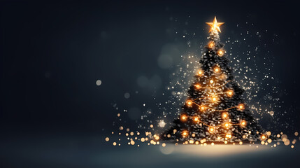 Naklejka premium Bokeh lights background banner. Colorful abstract background with glitter, holiday decoration background