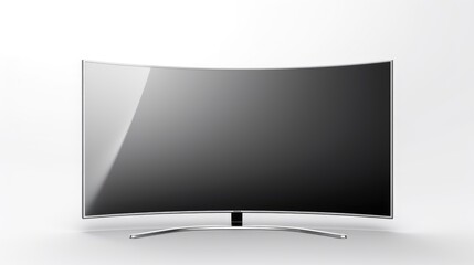 Widescreen modern plasma TV set on isolated white background