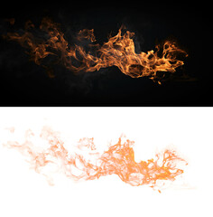 Dynamic Flame Texture on Transparent Background, Vibrant orange flame design, isolated on a transparent backdrop