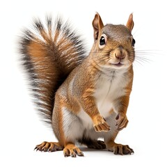 Obraz premium a squirrel, studio light , isolated on white background