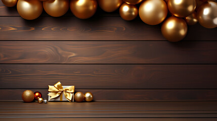 Naklejka premium Luxurious Christmas balls on glowing bokeh background, Christmas and New Year minimalistic background