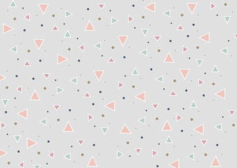 Gray background with colored shapes pattern.