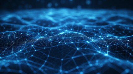 Obraz premium Blue Abstract Background With Lines and Dots