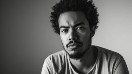 A biracial man looks conflicted as he shares the experiences of his white and black family members and the different forms of trauma they have faced.