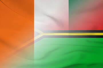 Ivory Coast and Vanuatu political flag transborder contract VUT CIV