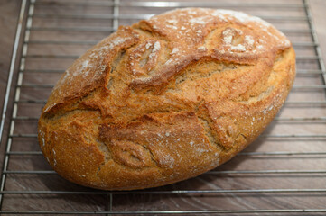 homemade freshly baked bread just out of the oven in the kitchen 2