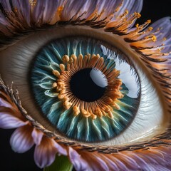 Surreal illustration of the iris of an eye in close-up