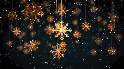 Fototapeta na wymiar Wonderful scene formed by snowflakes, winter background