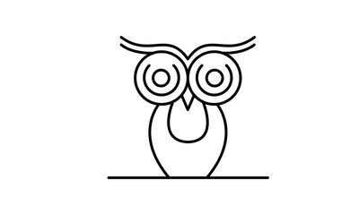 owl logo with line vector 