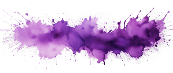 Purple Watercolor Splash on Transparent