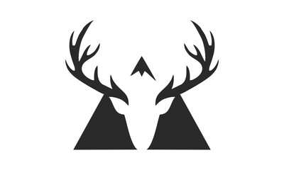 deer triangle head logo vector 