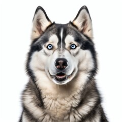 Obraz premium a siberian husky dog, studio light , isolated on white background