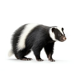 Fototapeta premium a skunk, studio light , isolated on white background